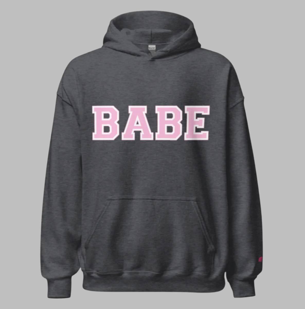 Oversized Collegiate Hoodie Sweatshirt - Pink Print